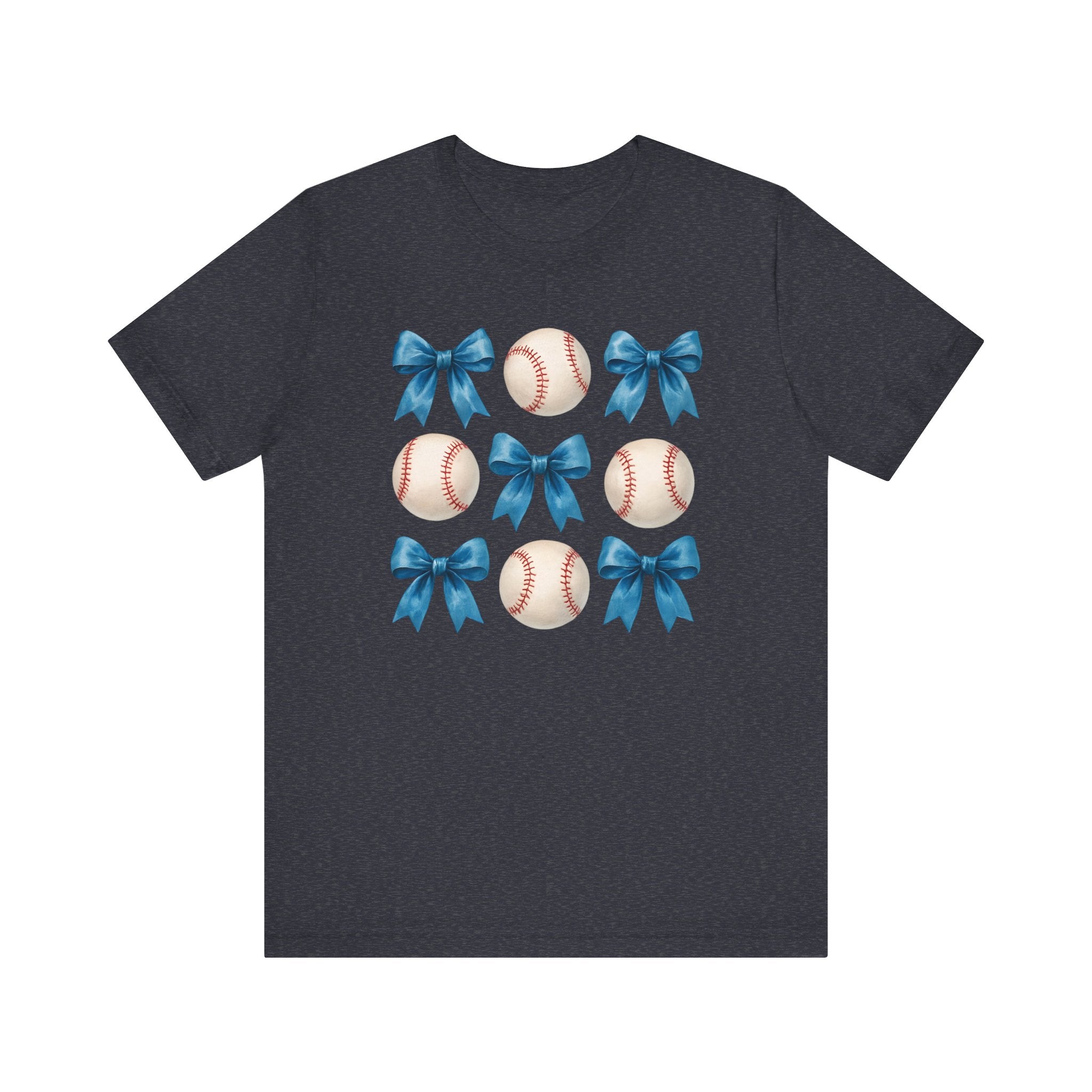 Baseball Bow Tee, Cute Sports Shirt, Unisex Jersey Tee, Gift for Baseball Lovers, Cheer Team Apparel