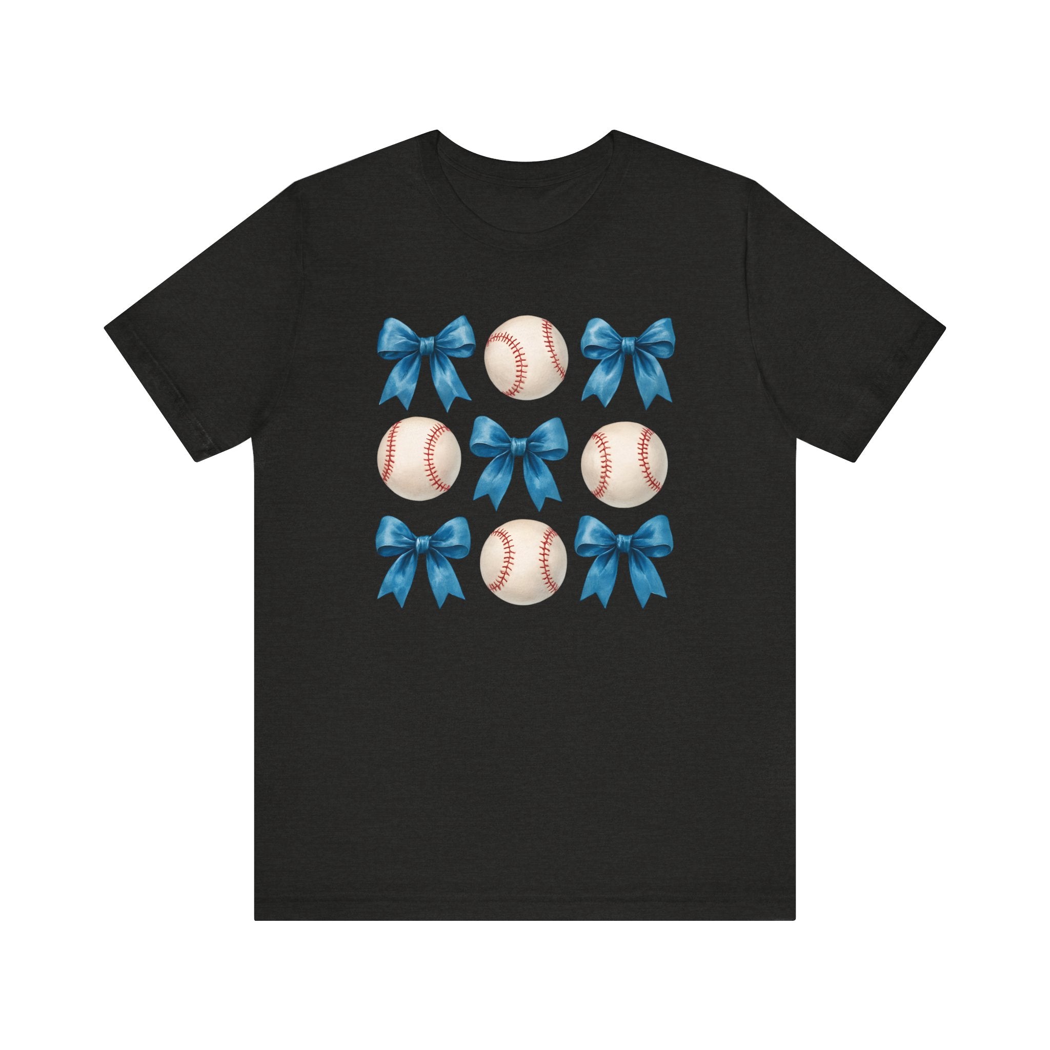 Baseball Bow Tee, Cute Sports Shirt, Unisex Jersey Tee, Gift for Baseball Lovers, Cheer Team Apparel