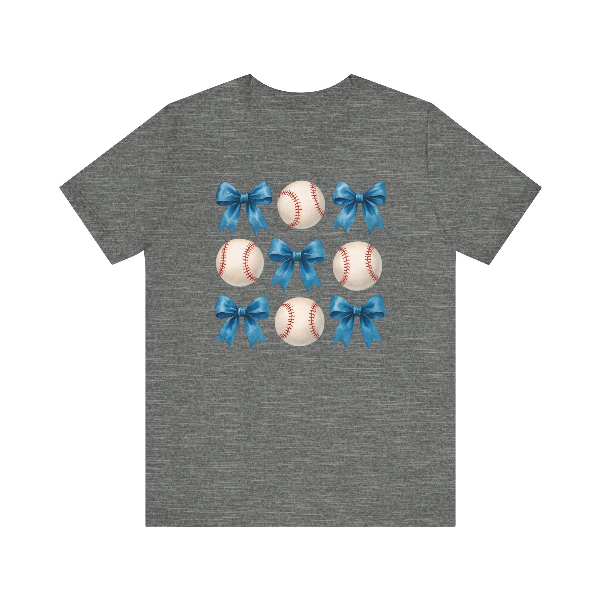 Baseball Bow Tee, Cute Sports Shirt, Unisex Jersey Tee, Gift for Baseball Lovers, Cheer Team Apparel