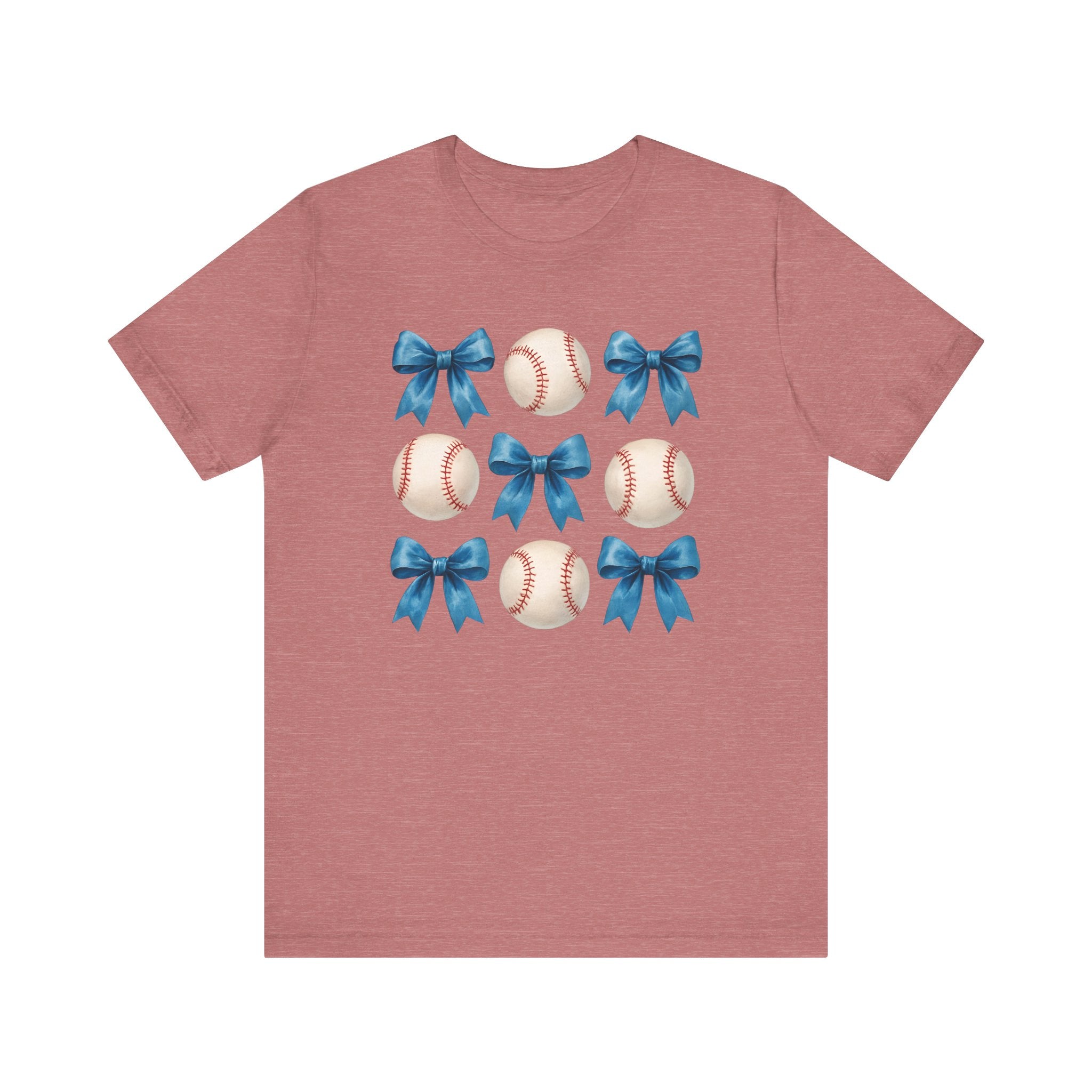 Baseball Bow Tee, Cute Sports Shirt, Unisex Jersey Tee, Gift for Baseball Lovers, Cheer Team Apparel