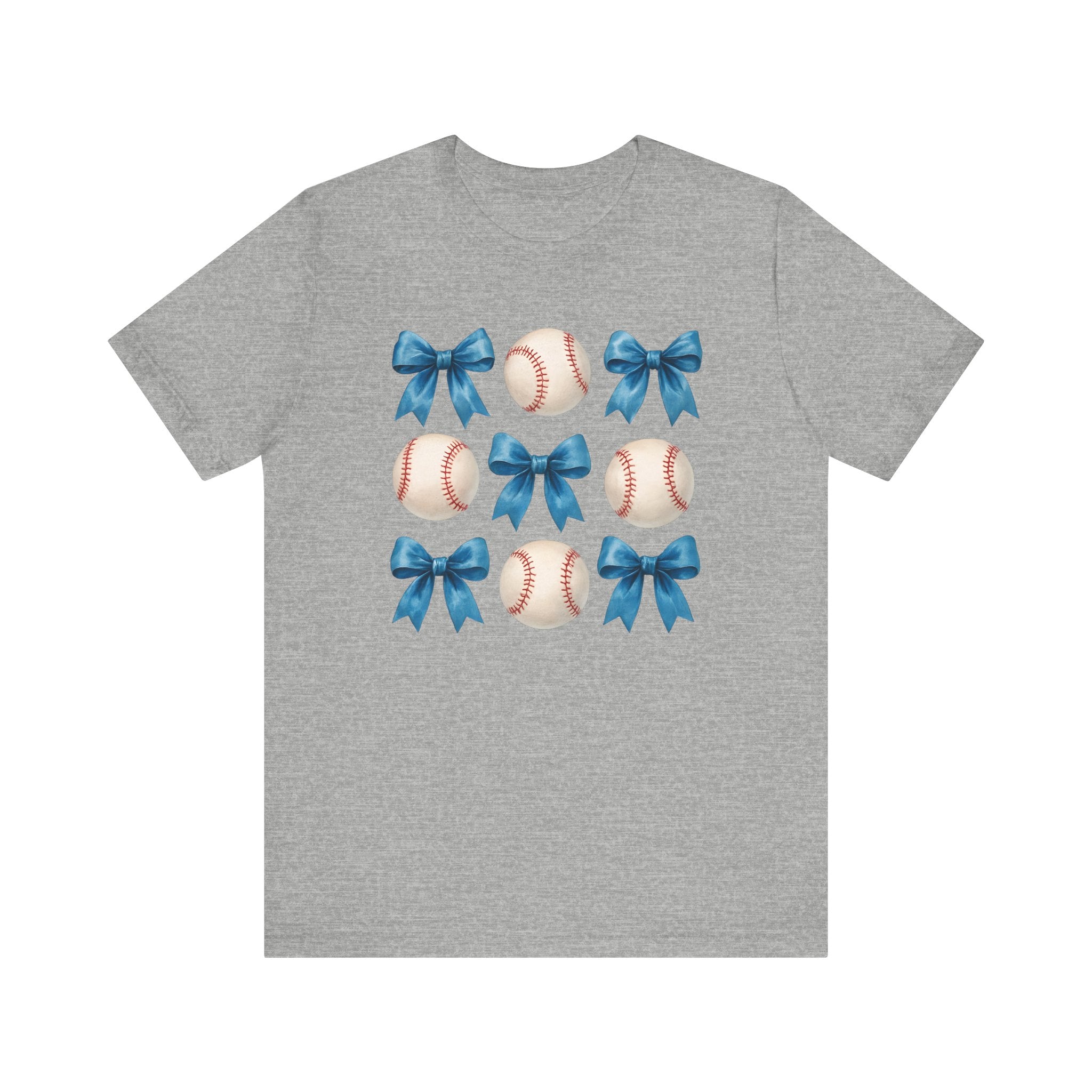 Baseball Bow Tee, Cute Sports Shirt, Unisex Jersey Tee, Gift for Baseball Lovers, Cheer Team Apparel